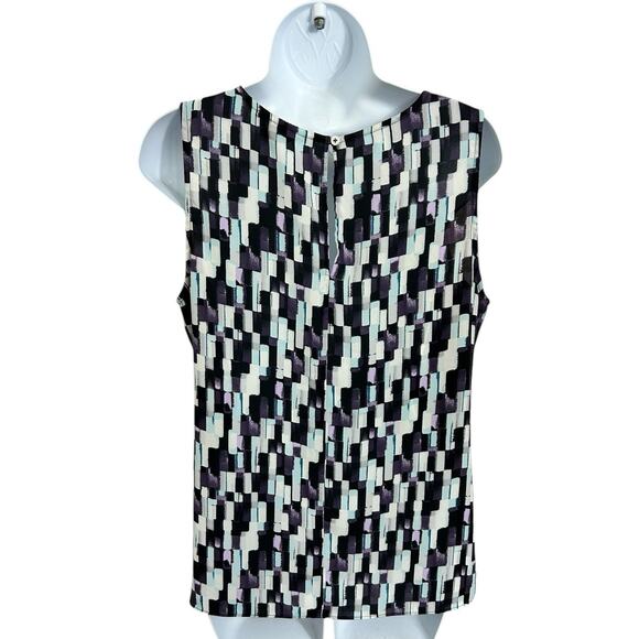 White House Black Market Sleeveless Blouse Sz M Loose Career Office Top Layering - Picture 6 of 7